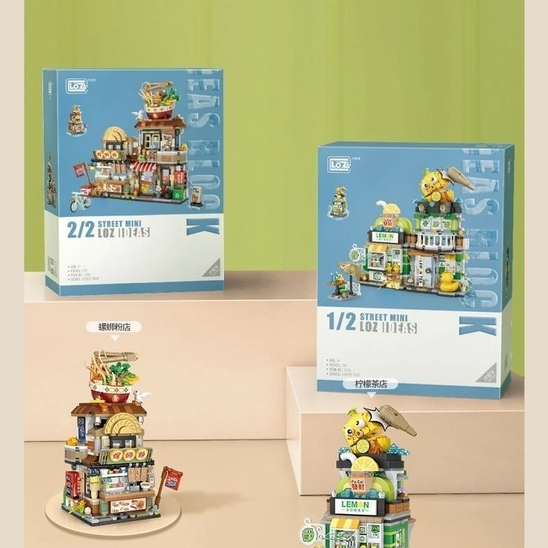 Loz new 1294 Lemon Tea pieghevole Street View series puzzle building blocks giocattoli per bambini per regali di compleanno per ragazzi e ragazze