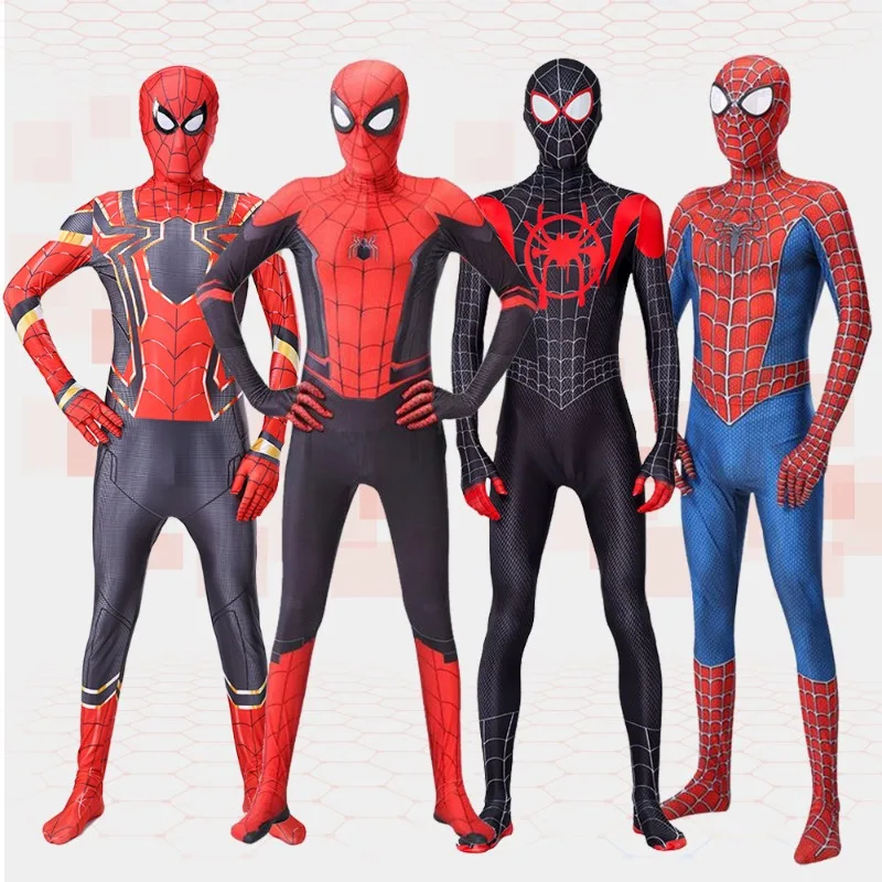 

Marvel Spiderman Superhero Cosplay Costume Spider Cos Outfits Bodysuit Halloween Carnival Role Play Zentai Jumpsuit Adult Kids