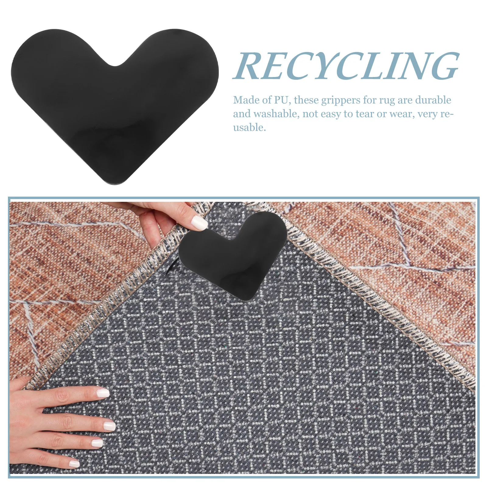 12Pcs Carpet Grippers Sticker Strong Hold Rug Corner Grips Washable for Hardwood Marble Tile Rubber Flooring Gripper for Rug