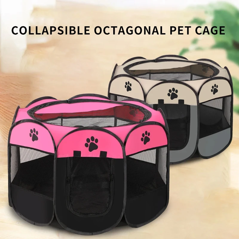 Octagonal pet enclosure pet tent oxford bunai scratch foldable dog cage dog dog cat maternity room Kennels, cat kennels