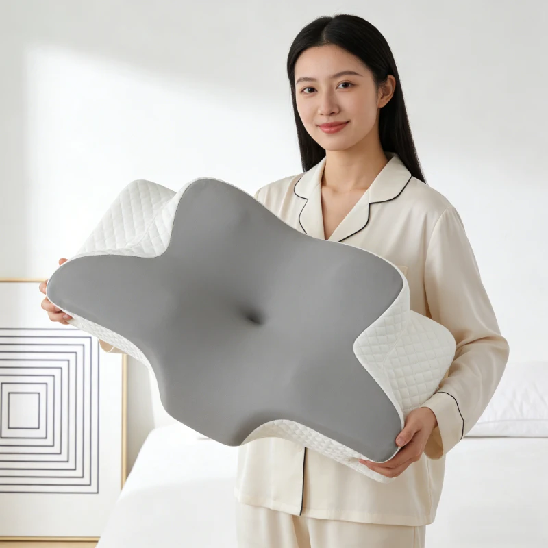 Sommer-Kühlkissen aus Memory-Schaum, Schmetterlingsförmiges Nackenkissen für Nackenstütze & Komfortablen Schlaf