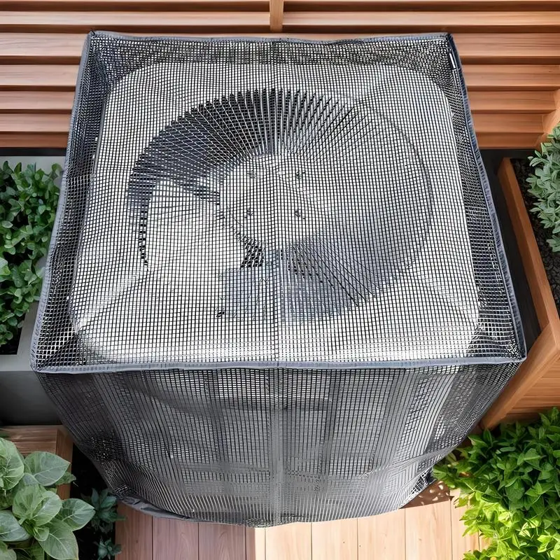 

AC Cover For Outside Unit Mesh Air Conditioner Cover Outside Foldable Condenser Protector Dust-Proof Hood 35.43x35.43x39.37