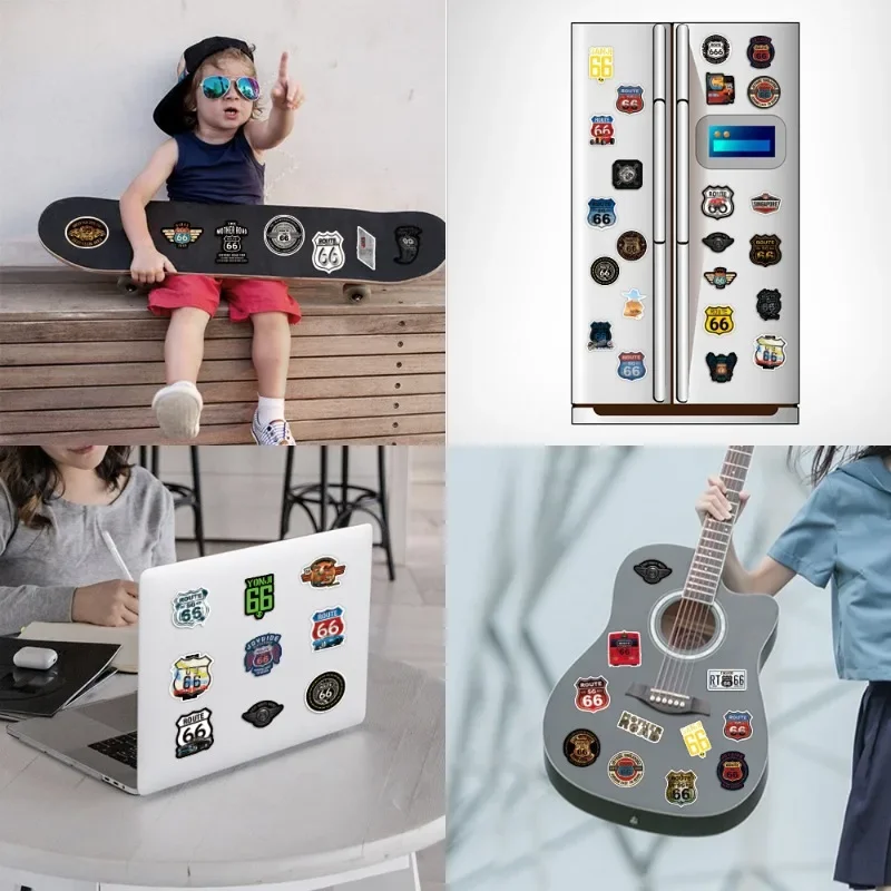 50PCS Route 66 Personalized Creative Graffiti Trendy Cool Car Cup Luggage Computer Skateboard Decoration Waterproof Sticker