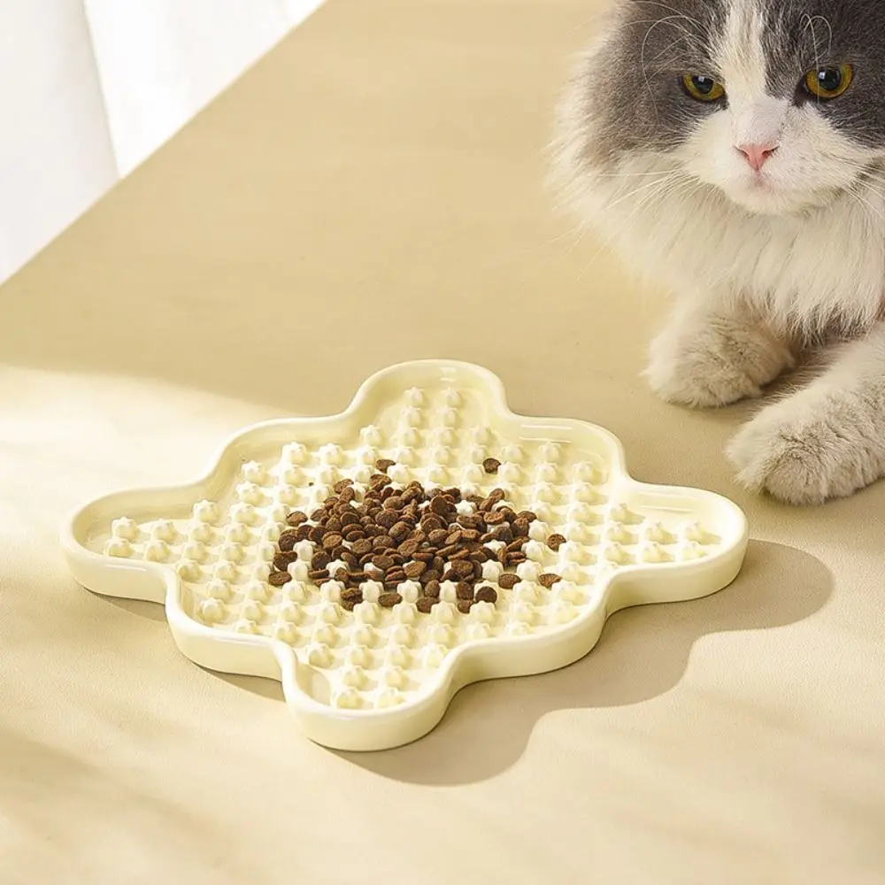 

Pet Supplies Ceramic Pet Slow Fooder Anti Black Chin Multi-use Dog Food Bowl Anti Choking Pet Canning Lick Tray for Feeding