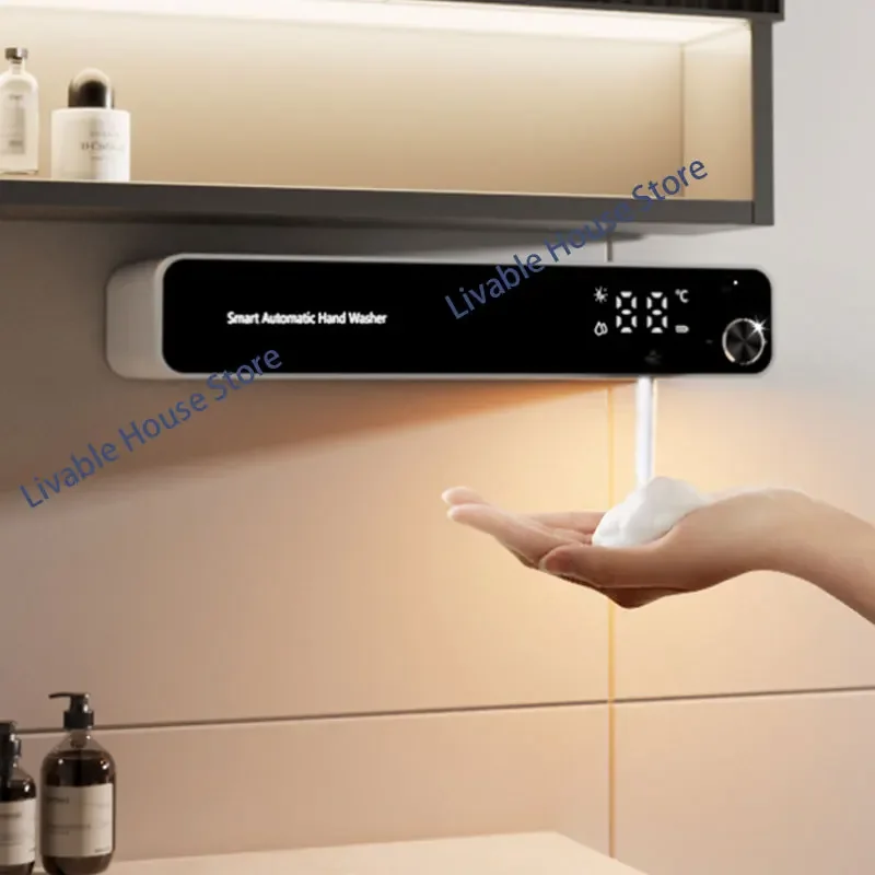 

USB soap dispenser automatic induction hand soap dispenser intelligent electric foam hand soap dispenser household wall mounted