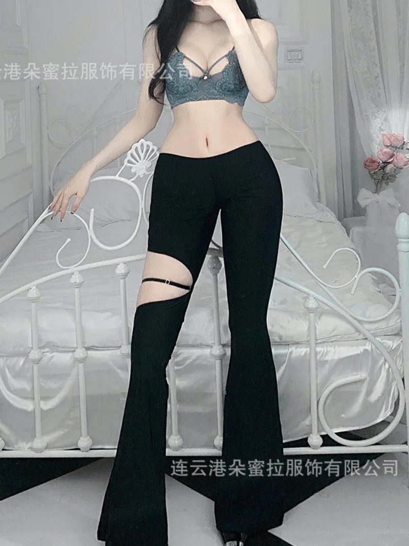 Fun Underwear Sexy Open Stop Tight Pants Invisible Zipper Open Crotch No Drop Belly Pants outfits for women matching sets 2OD4