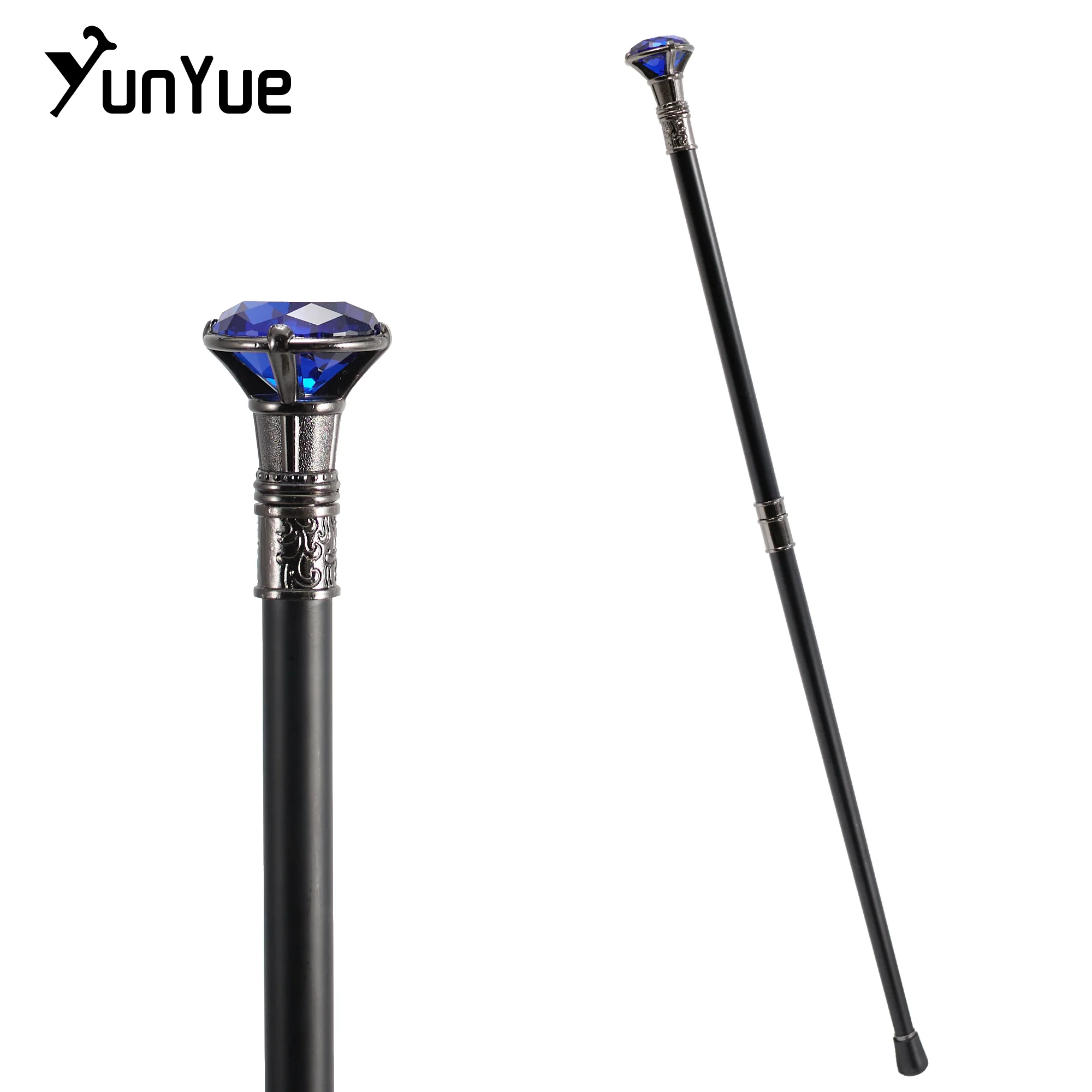الشظية الأزرق الماس نوع عصا المشي شهم أنيقة أزياء الفن الزخرفية عصا للمشي سيدة خمر حزب تأثيري الصولجان