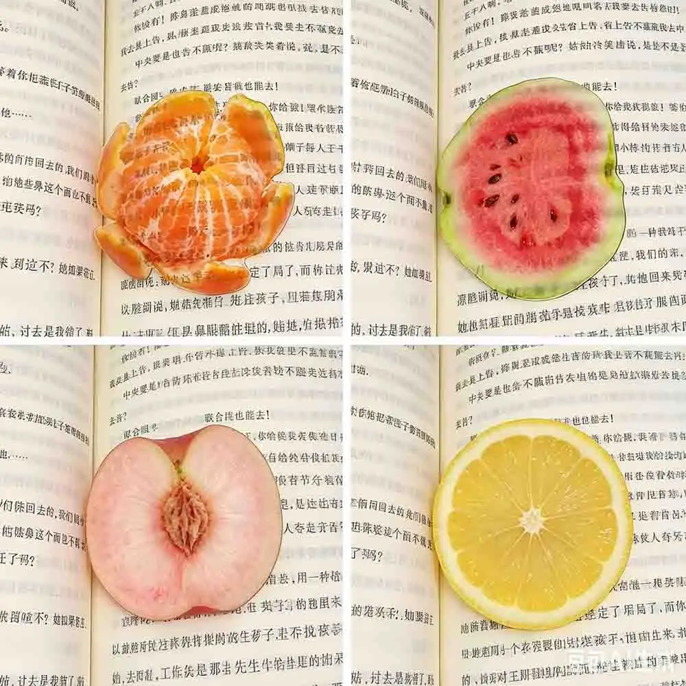 Cute Cartoon Creative Fruit Bookmark Transparent Student Supplies Page Reading Bookend Book tag card Student Teacher Gifts