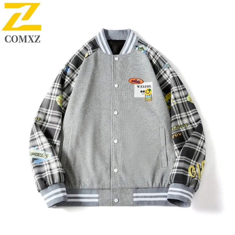 ​​COMXZ 2025 Men Fashion Baseball Jacket Hip Hop Style Breathable Coat Urban Trendy Comfortable Leisure Streetwear Jackets ​​