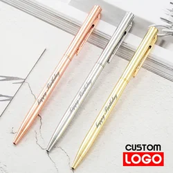 New Metal Ballpoint Pen Rose Gold Pen Custom Logo Advertising Ballpoint Pen  Lettering Engraved Name School&office Supplies