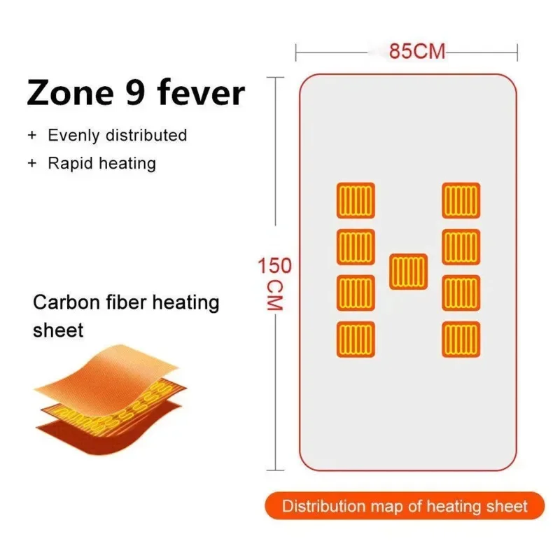 Electric Blanket Shawl Winter 3speed Temperature Control Charging Heating 2 Side Flannel Nap Home Fleece Warm Heated Shawl New