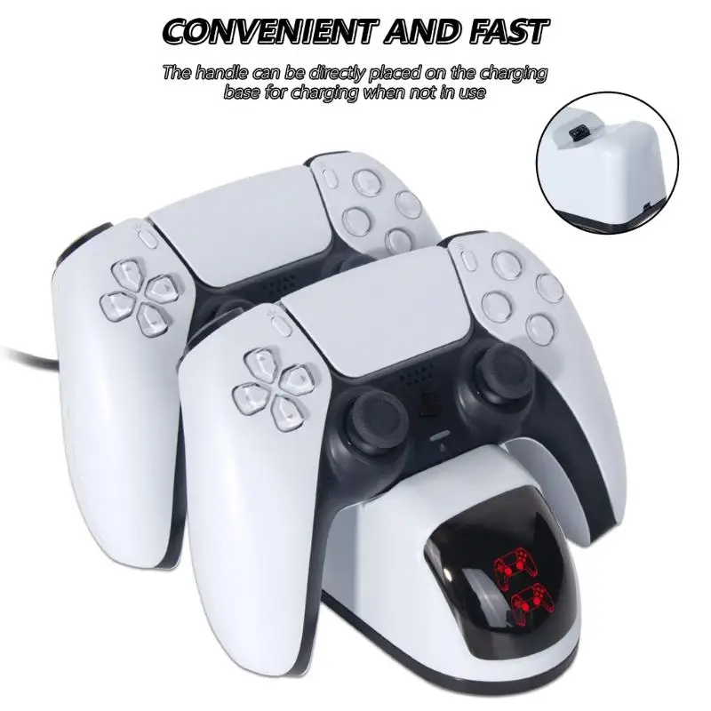 Wireless Game Controller Charging Station Nonslip Fast Charging Dock Stand with LED Indicator Light for P5 Gamepad