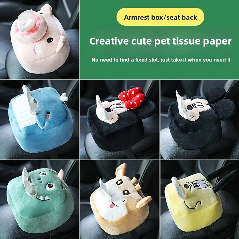 

ar Armrest Box Tissue Dispenser Hanging Cartoon Tissue Tube Car Decoration Storage Supplies