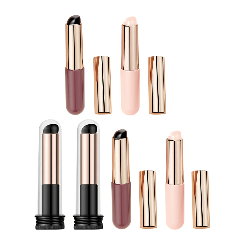 

6Pcs Gradient Gel Tool Nail Art Brush Set with Soft Silicone Bristles for Acrylic Nails Lip Application Manicure Supplies