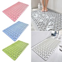 TPE Anti Slip Bath Mat with Drain Holes Easy to Cleaning Antibacterial Resistant Mould Rubber Shower Mat for Shower or Tub