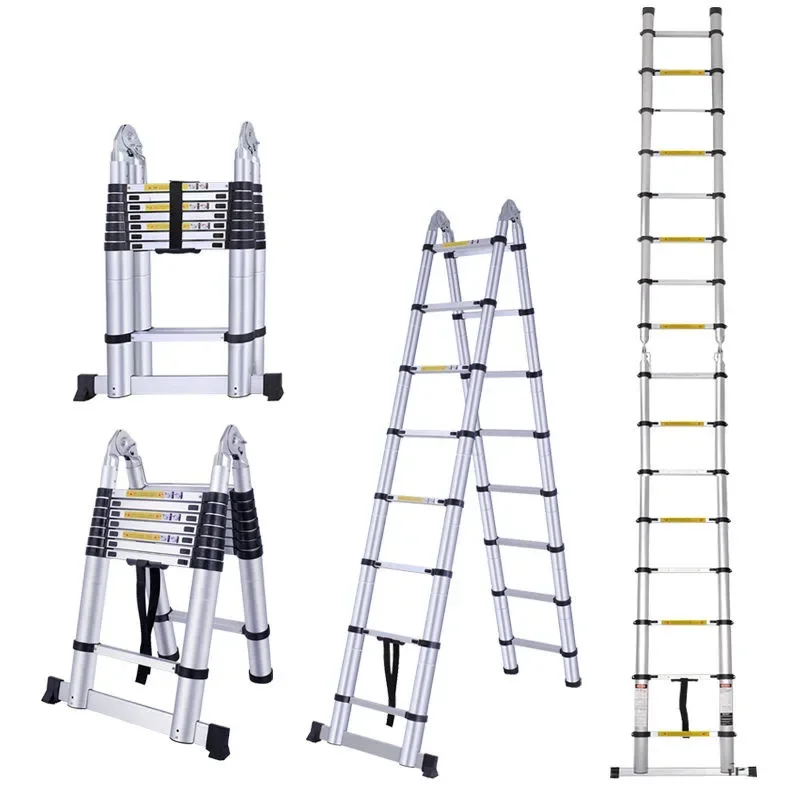 

2.8M+2.8M 3.1M+3.1 Meters Auminum Portable Ladder Herringbone Straight 2 In 1 Household Folding Extension Telescopic Ladders