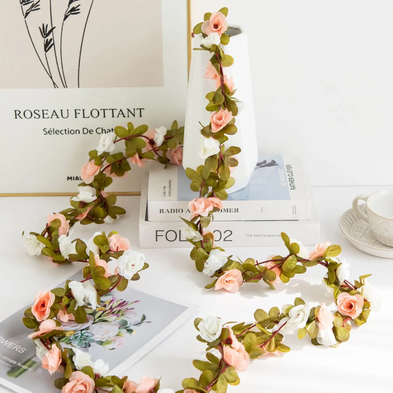 Artificial Flower Rose Garland Wedding Festival Home Room Table Outdoor Wall Room Decoration Garden Diy High Quality Gifts Party view 6