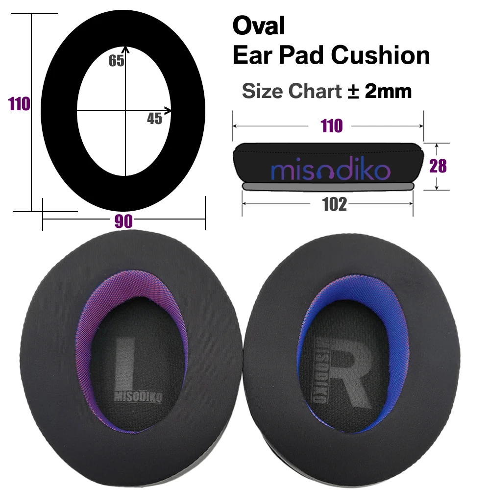 misodiko [Upgraded Comfy] Universal Oval Ear Pads Cushions for ATH-M50x M40x MSR7, HyperX Cloud Alpha Stinger Mix Flight Headset