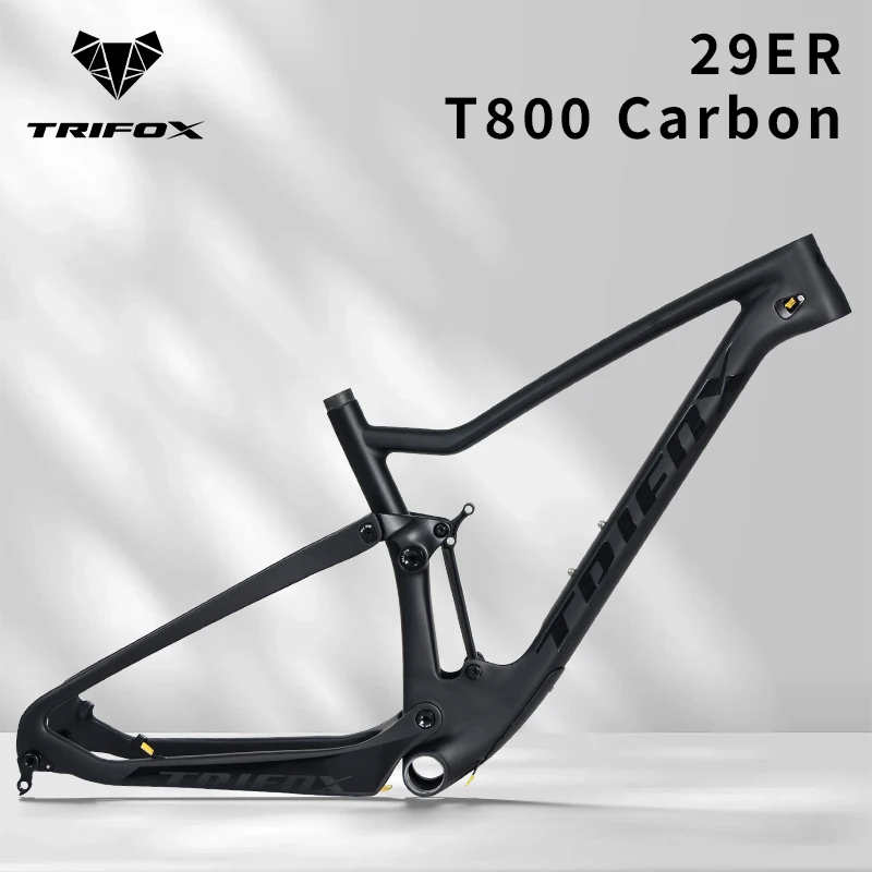 TRIFOX 29er T800 Carbon MTB Full Suspension Bike Frame MFM100 Thru Axle Internal Cable Routing XC Mountain Bicycles Frame