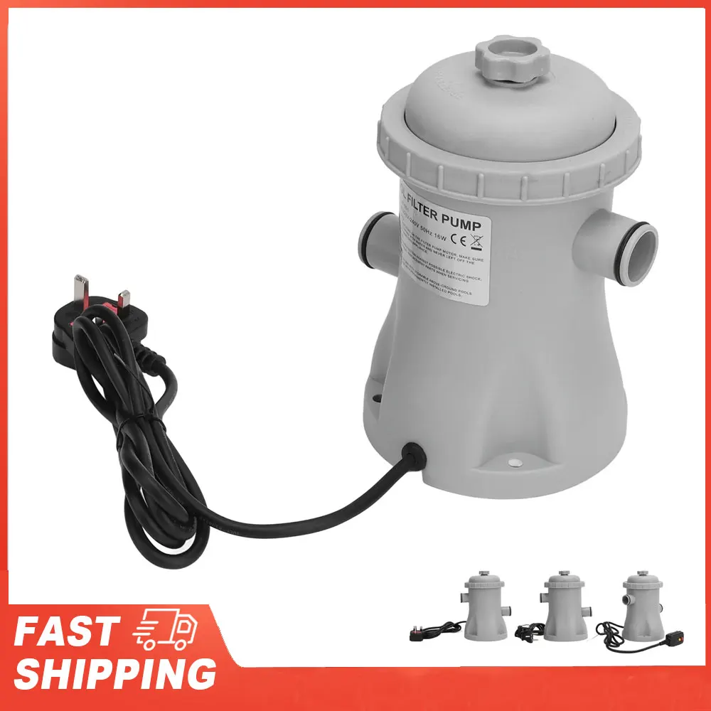 Swimming Pool Clear Cartridge Filter Pump Low Noise Inflatable Pool Filter Pump Kit Energy Saving 330 Gallon ABS for Household