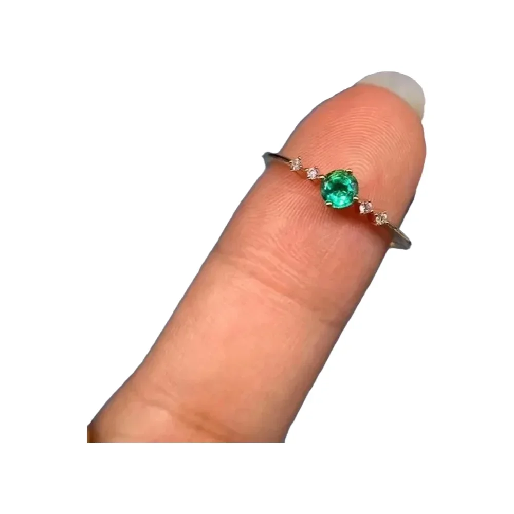 

KJJEAXCMY fine jewelry 925 sterling silver inlaid natural gemstone Emerald elegant Woman's girl Female miss new ring