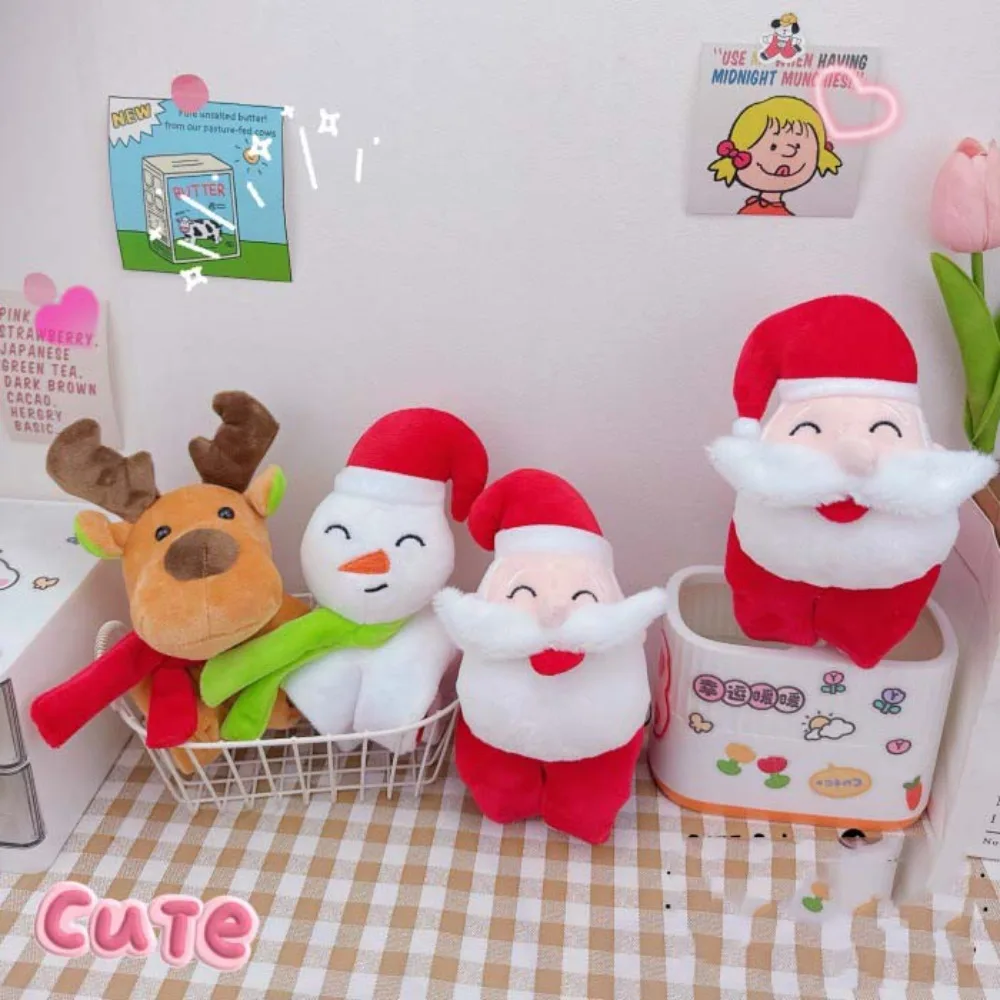 With Clap Circle Christmas Plush Toy Bracelet Furry Santa Claus Snowman Bracelet Plush Toy Button Batteries Cartoon