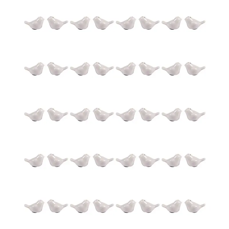 

JFB 20 Set Of Love Birds Salt And Pepper Shakers Personalised Wedding Favors - White