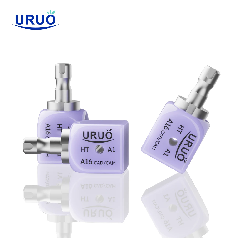 8PCS Dental A16 Lithium Disilicate Blocks With Hole Dental Lab LT/HT Glass Ceramic Cubes For CAD CAM Sirona Cerec Milling System