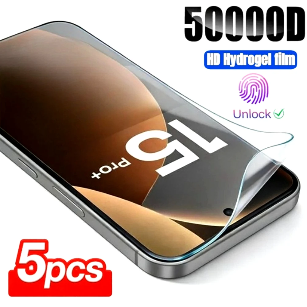 Película de hidrogel Ultra HD de cobertura completa para Redmi Note 15, 14, 13 Pro Plus, 12, 11, 10, 9 Pro, 14S, 12S, 11S, Protector de pantalla antiarañazos, 5 uds.