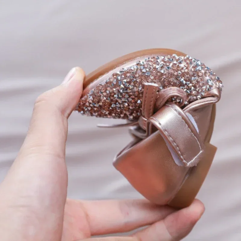 Mädchen Strass weiche Sohle Prinzessin Schuhe Schuhe Leder Wohnungen bling Kleid Schuhe Party Hochzeit Bühne Leistung Kinder