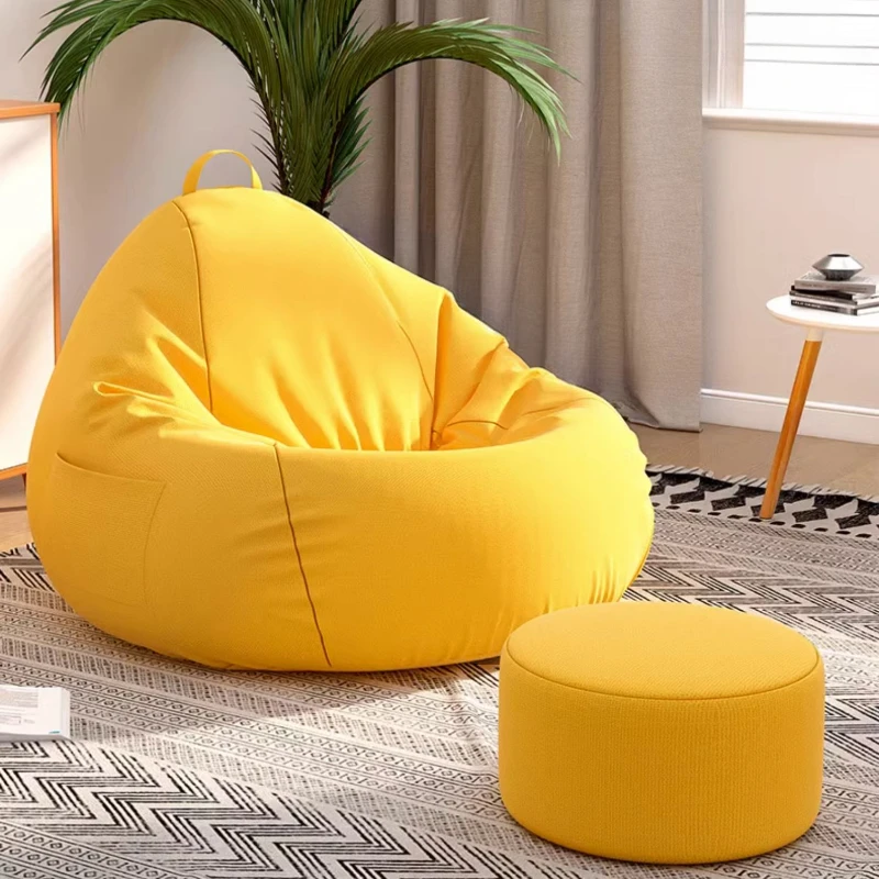 Reading Lazy Bean Bag Sofas Modern Puffs Luxury Banquet Factory Yellow Bean Bag Sofas Fabric Cheap Canape Salon Home Furniture