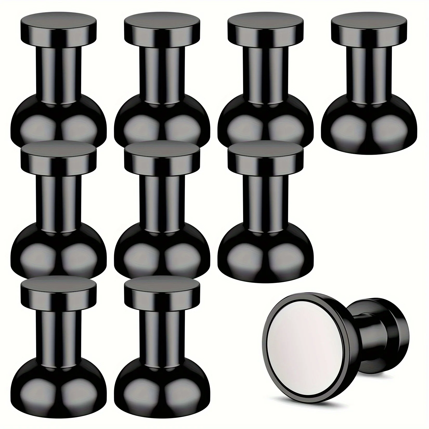 10pcs Super Strong Neodymium Magnetic Pushpins Sucker Thumbtack Durable Steel Magnet Push Pin For Whiteboard.（black）