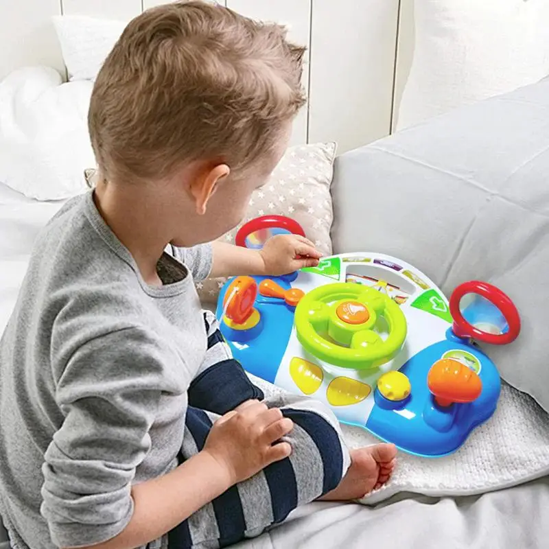 Kids Steering Wheel Toy Funny Interactive Driving Wheel With Adjustable Volume Control Music And Light Car Driving Simulated Toy