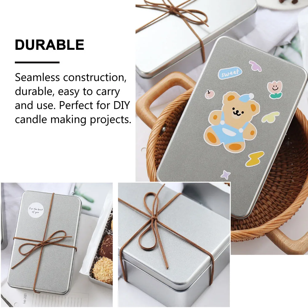 

2pcs Biscuit Packaging Iron Boxes Food Storage Containers Candy Jars Reusable Gift Wrapping Cases Tinplate Boxes for DIY