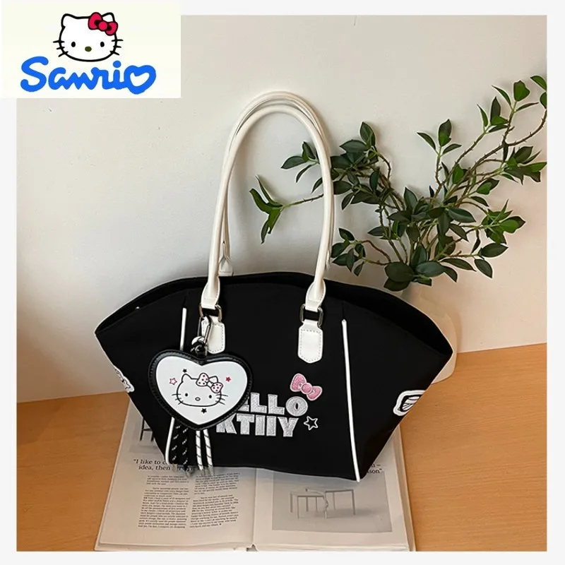 حقيبة يد نسائية عالية الجودة من سانريو كارتون هالو كيتي ذات سعة كبيرة ومتعددة الاستخدامات كاجوال بكتف واحد #4
