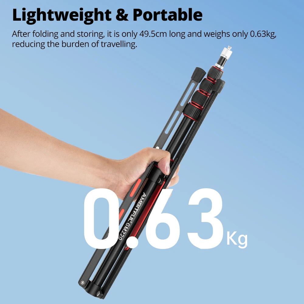 앰비트풀 GM220 사진 조명 스탠드 1/4 나사 링 필 라이트 스탠드 조절식 삼각대 (링 라이트 램프 소프트박스 플래시용)