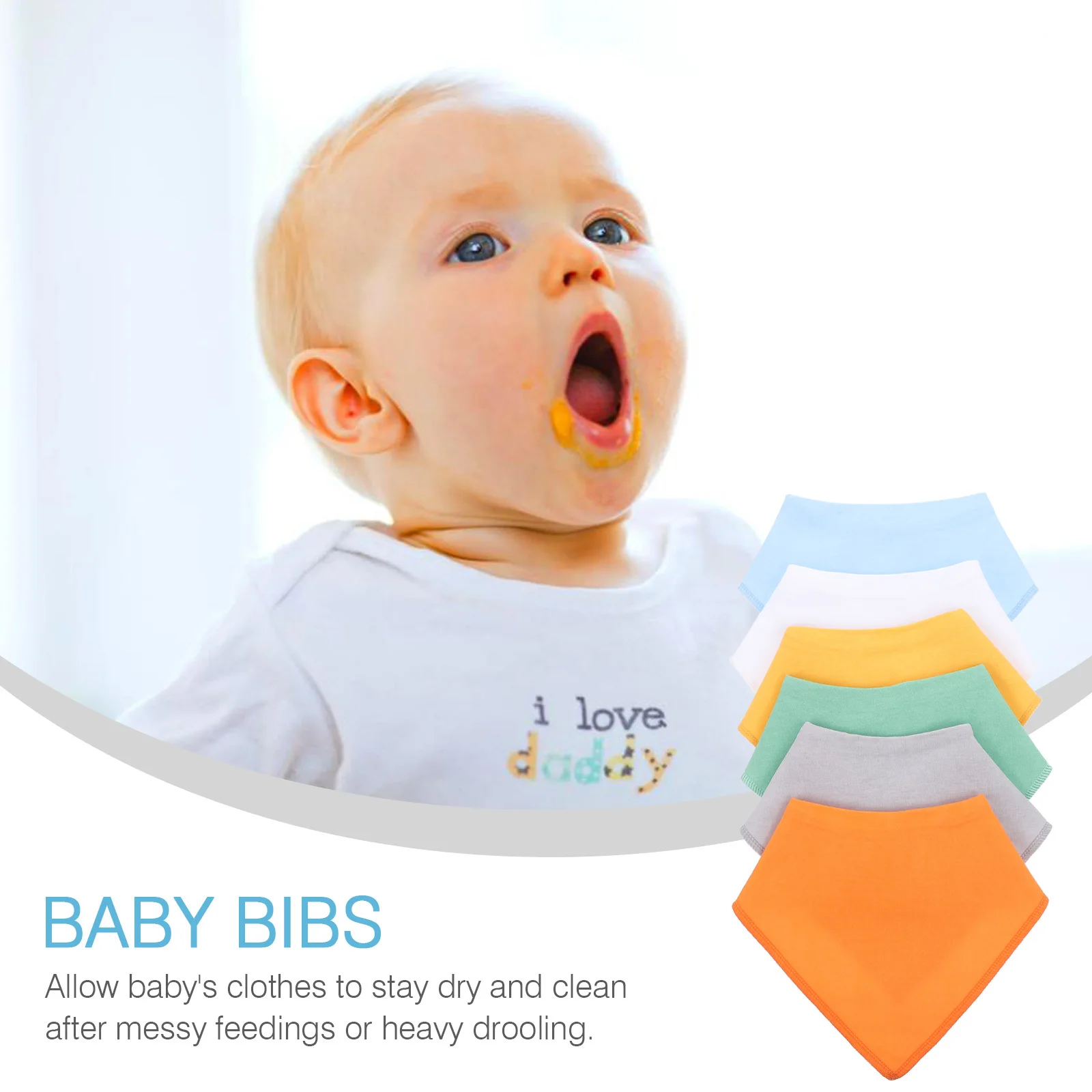 6Pcs Baby Bandana Bibs Absorbent Adorable Newborn Drool Bibs Easy Clean Teething Gift Saliva Towel Saliva Towel