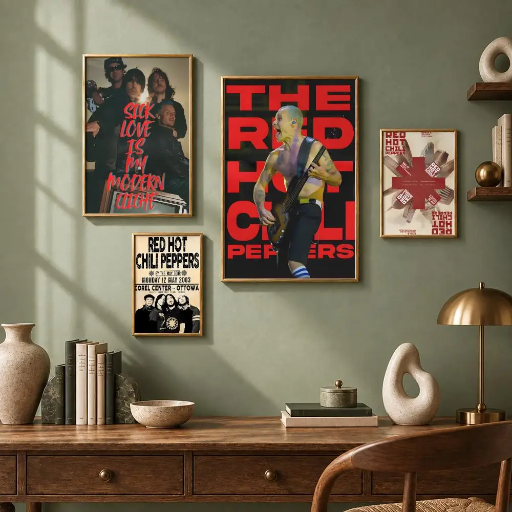 Rock Band R-Red Hot Chili PeppersS Poster HD Self-Adhesive No Residue After Removal Ideal for All Kinds of Wall Decor