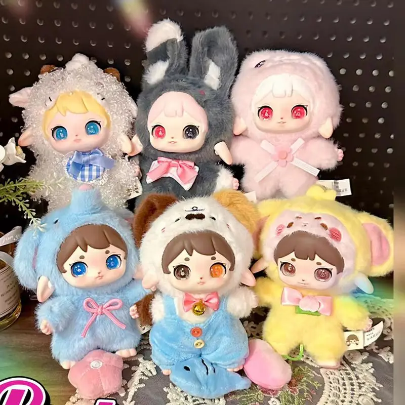 กล่องสุ่มตุ๊กตาไวนิลหน้าตุ๊กตาแบบน่ารัก รุ่น Genuine Ruby Happy Fluffy Series ของสะสม ตุ๊กตาแอคชั่นฟิกเกอร์ จี้ห้อยคอ ของขวัญ