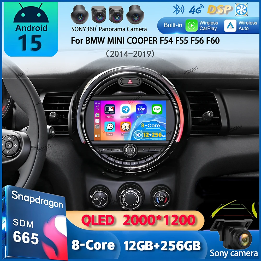 

Android 15 Carplay Auto Car Radio For BMW MINI COOPER F54 F55 F56 F60 2014-2019 Navigation GPS Multimedia Player 2DIN DVD Stereo