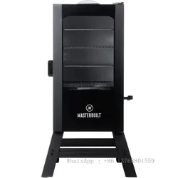 30-inch Digital Electric Vertical BBQ Smoker with Leg Kit, Side Wood Chip Loader and 710 Cooking Square Inches in Black