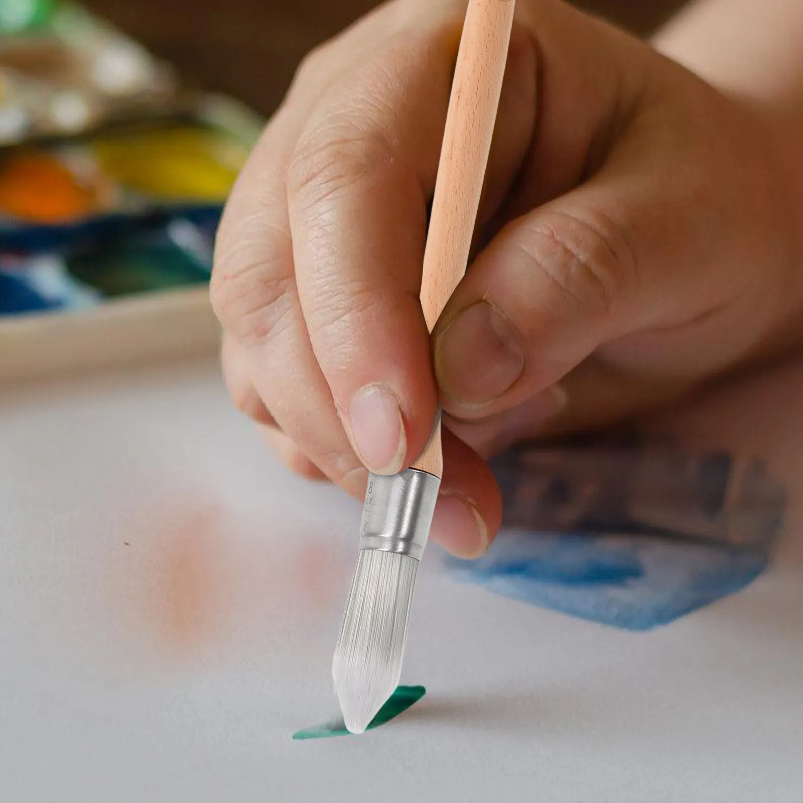 Professional Paint Brush Fine Detail Oil Paint Brush Multi-Use Corner Trim Painting Tool for Watercolor Acrylic Wall Art