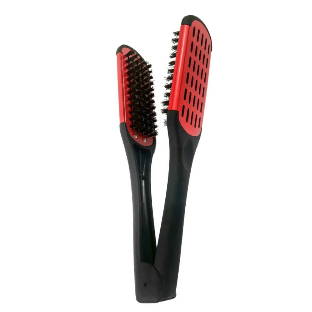 Not Motort Pro-Lisseur de coiffure, brosse à cheveux durable, pince à peigne en forme de V, anti-leges, anti-alde, double brosse