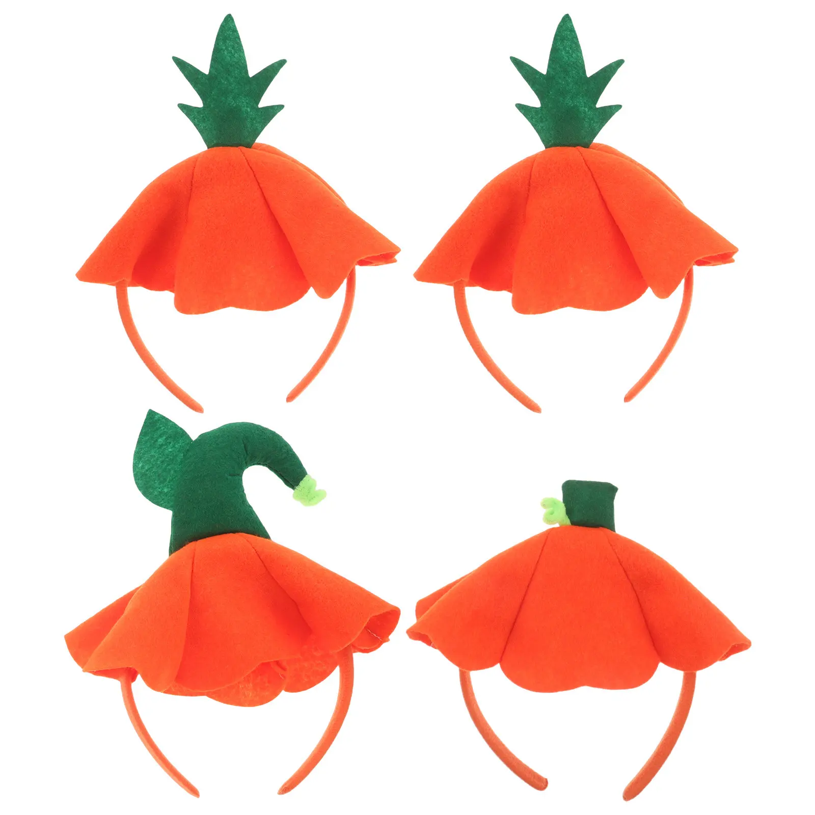 Lot de 4 serre-têtes citrouille pour enfants, accessoires de cheveux pour filles, pour festivals d'automne, Thanksgiving, fêtes costumées, accessoires photo
