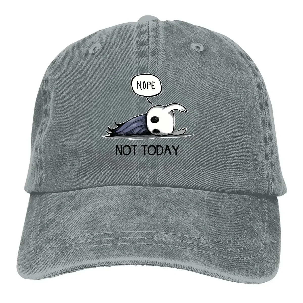 

Washed Men's Baseball Cap Nope Not Today Trucker Snapback Caps Dad Hat Hollow Knight HK Game Golf Hats