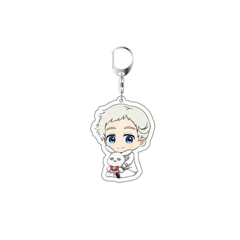 1pcs Anime Keychain The Promised Neverland Emma Norman Portachiavi Collect Keyring Llavero Pendant