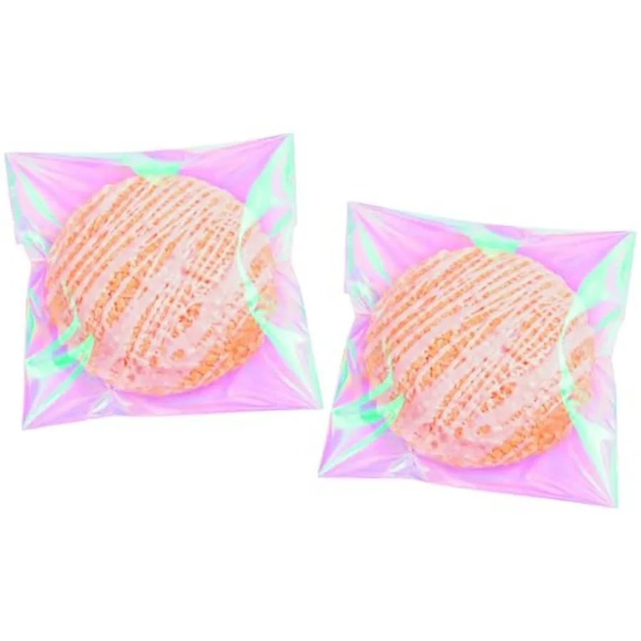 4x4 Inch Cookie Bags with Seals, Iridescent Self Adhesive Sealing Cellophane Brownie Wrappers Bags, Holographic Individual Trea
