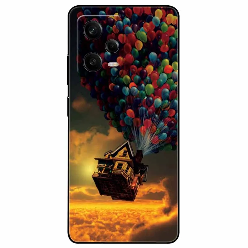 Per Xiaomi Redmi Note 12 5G custodia 6.67 \'\'Silicone nero Moon Bumper Soft Funda per Redmi Note 12 Pro 5G Cover Note12 Pro + Plus