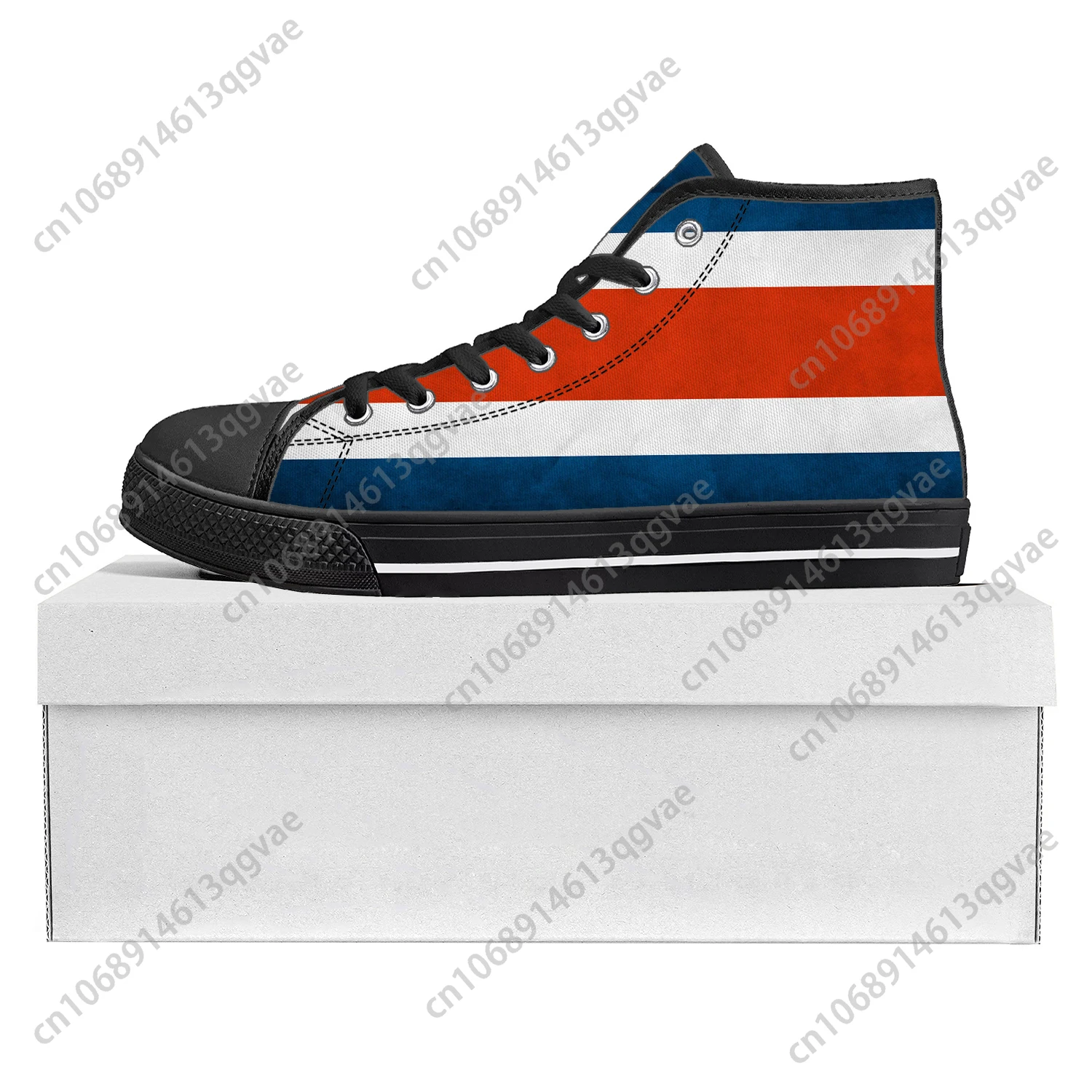 Costa Rican Flag High Top High Quality Sneakers Mens Womens Teenager Canvas Sneaker Costa Rica Casual Couple Shoes Custom Shoe