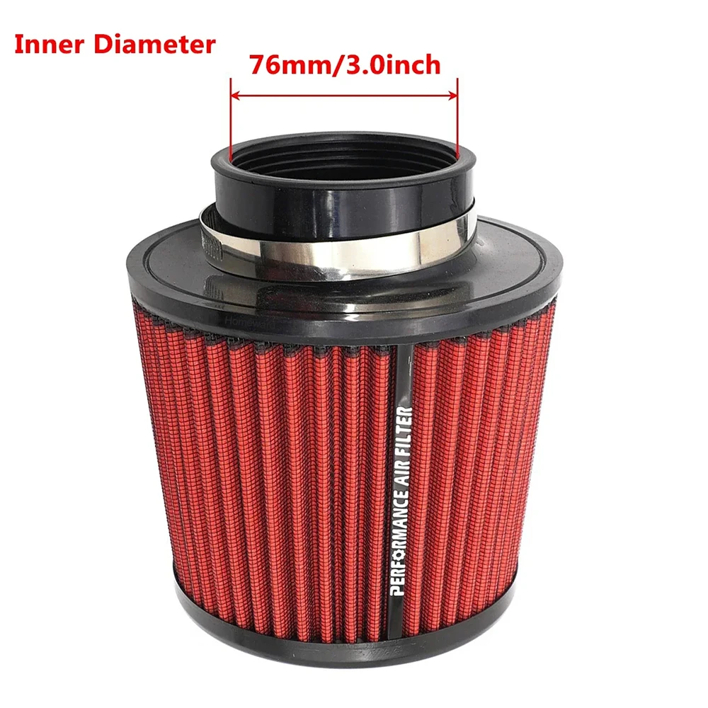 Universal Car Air Intake Filter Car Accessories Vehicles High Flow Cold Air Intake Filter Mesh Cone Auto Air Filters 63/76/101mm